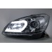 Mercedes C Class W204 12-15 Chrome Projector Headlamp w Light Bar Driving Lamp